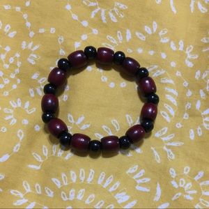 Wooden bead bracelet